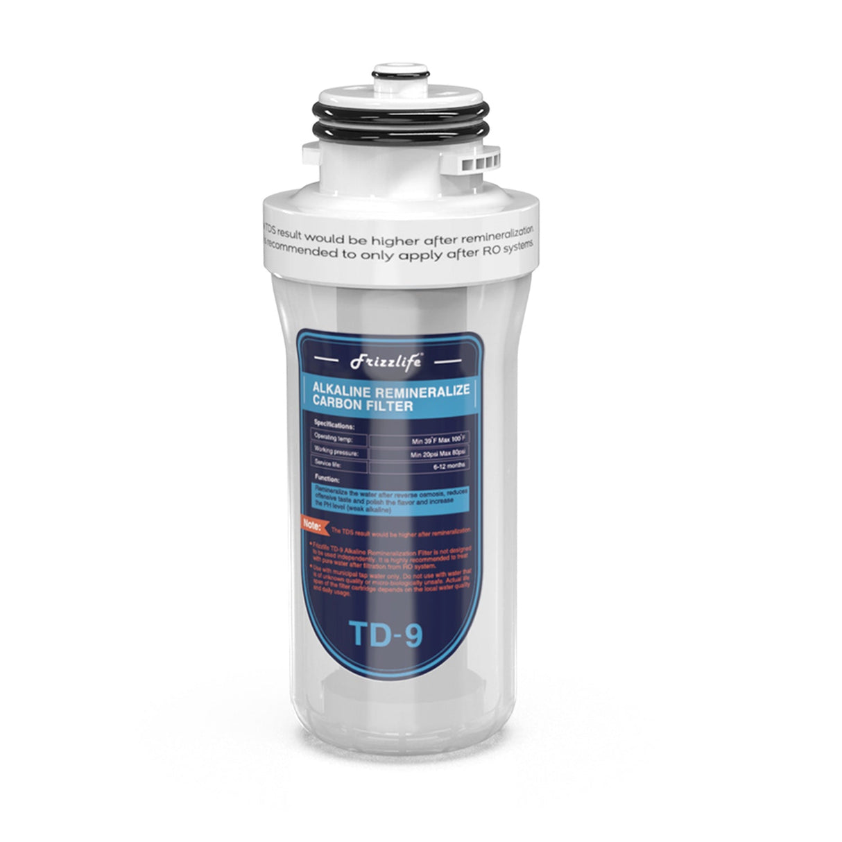 Frizzlife TD-F2 Replacement Filter Cartridge for TD-9, Remineralization Alkaline Filter