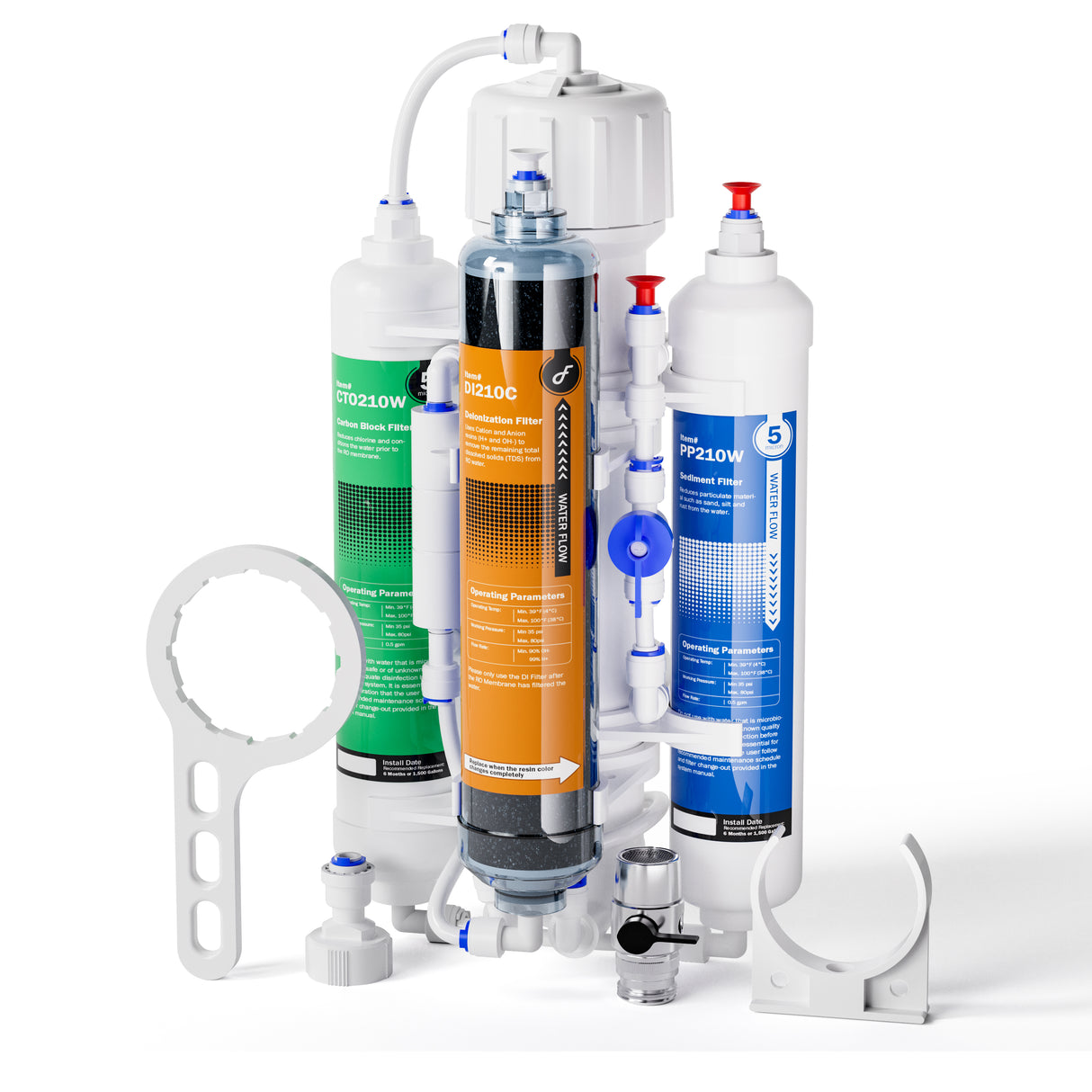 FRIZZLIFE Aquarium Reverse Osmosis System Compact RO Water Filter System, 3-Stage Tropical Fish, Discus, Marine, Compatible with 190L, 280L or 380L GPD Membrane (190L)