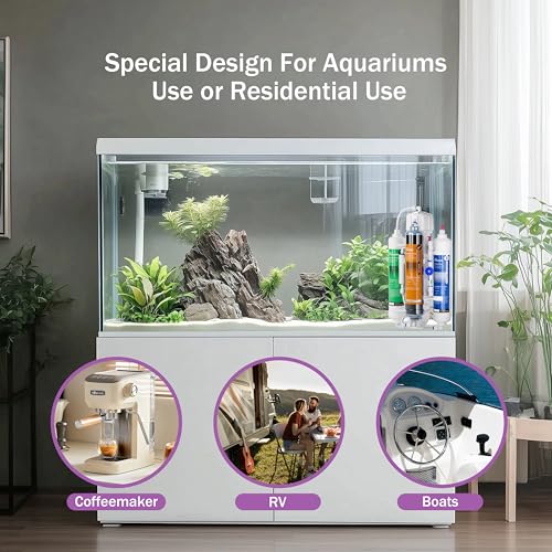 Frizzlife DI210C Inline Deionization Water Filter System, 0 TDS, Resin Filter, DI Water Purifier Used with Reverse Osmosis System, Aquarium, Hydroponics, 10 inch