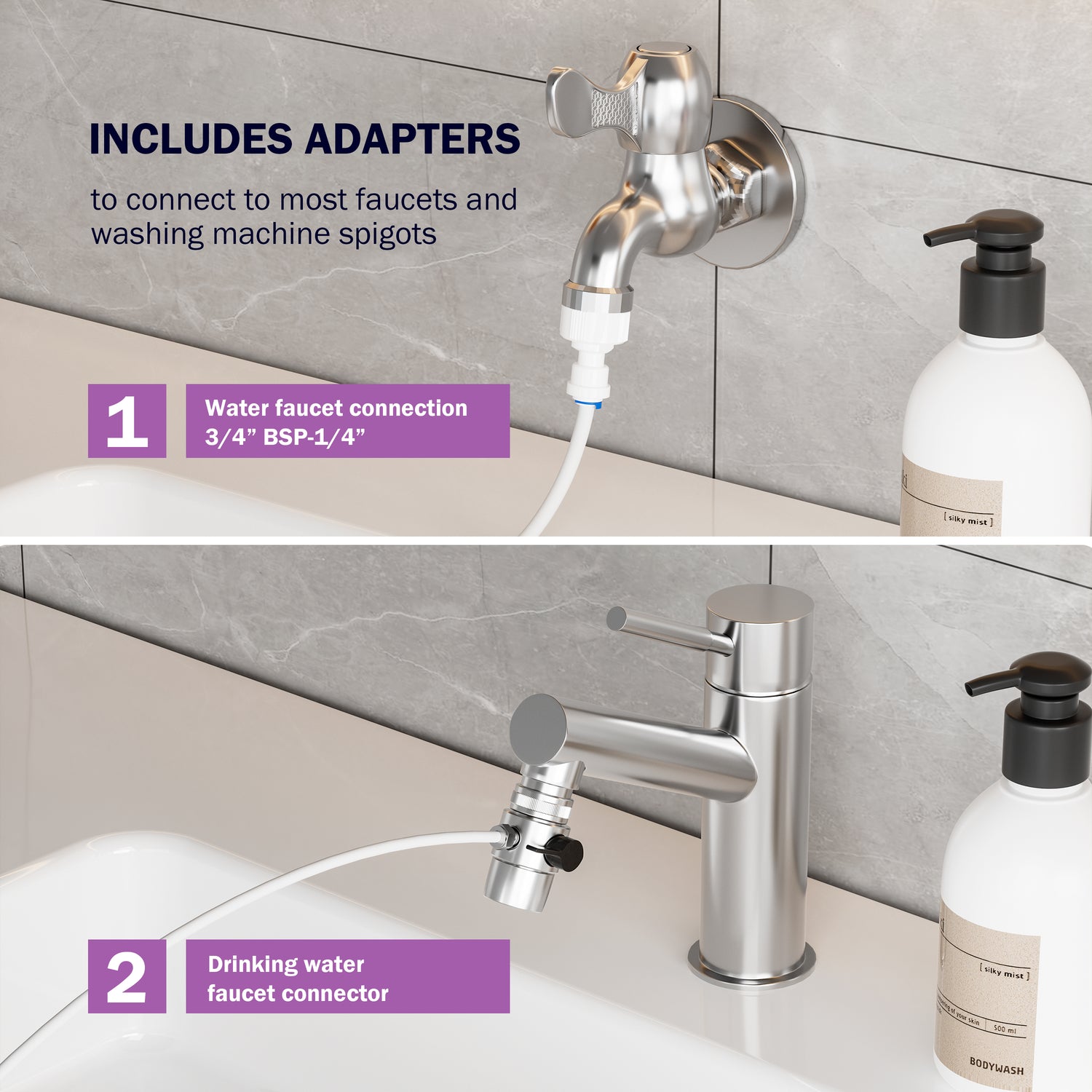 Frizzlife FAF100 4-Stage RODI Reverse Osmosis Filter System with DI Resin Filter for Aquariums, 100 GPD