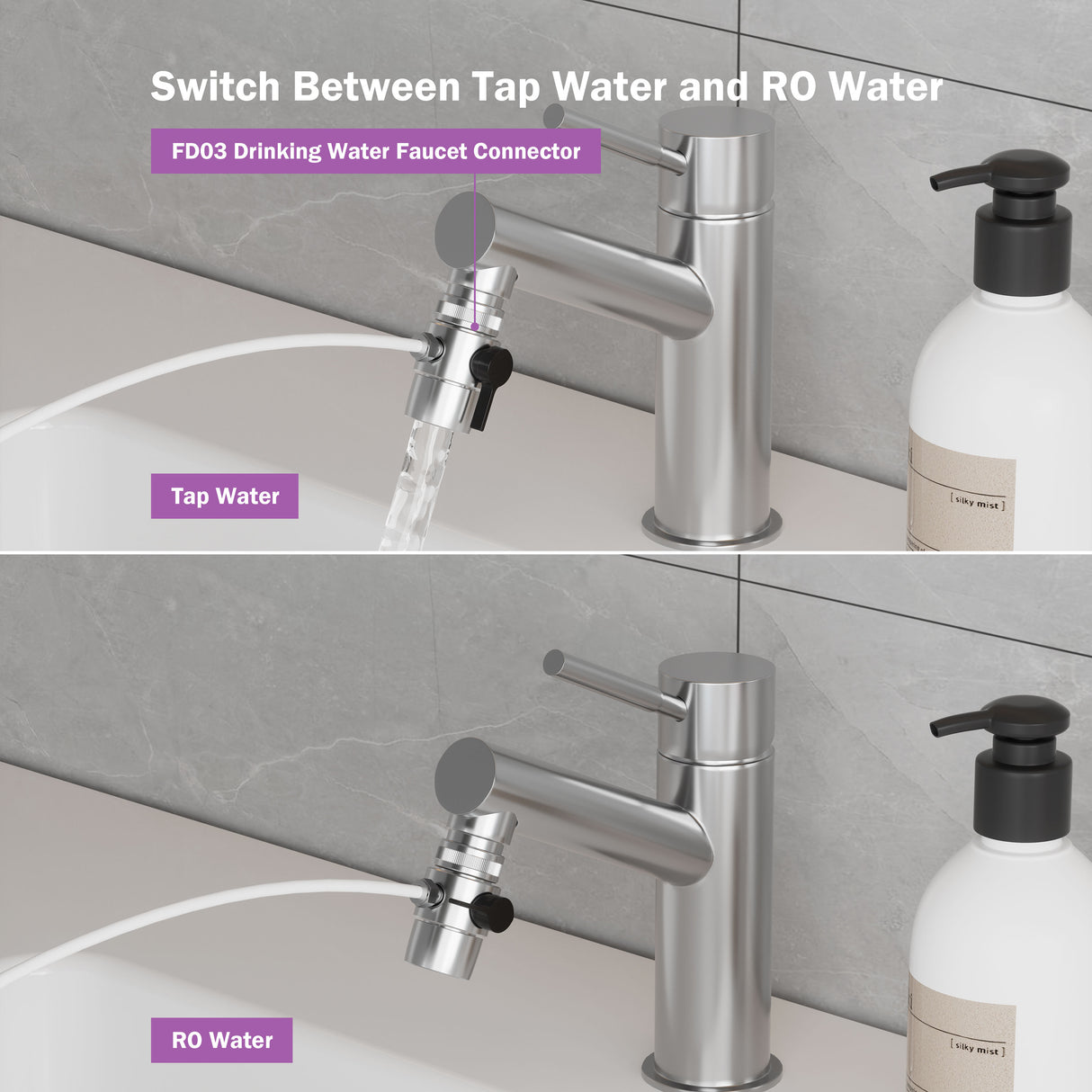 Frizzlife BFRO100 Aquarium Reverse Osmosis System, 3-stage Countertop RO Drinking Water Filter System with Pressure Gauge, Compact, 100 GPD