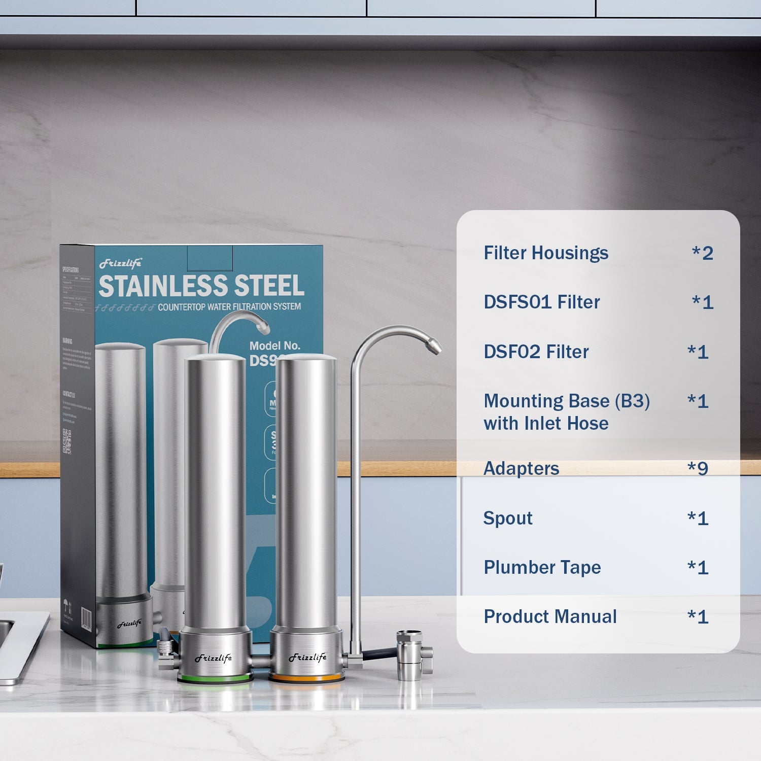 Frizzlife DS99-S Countertop Water Filtration System