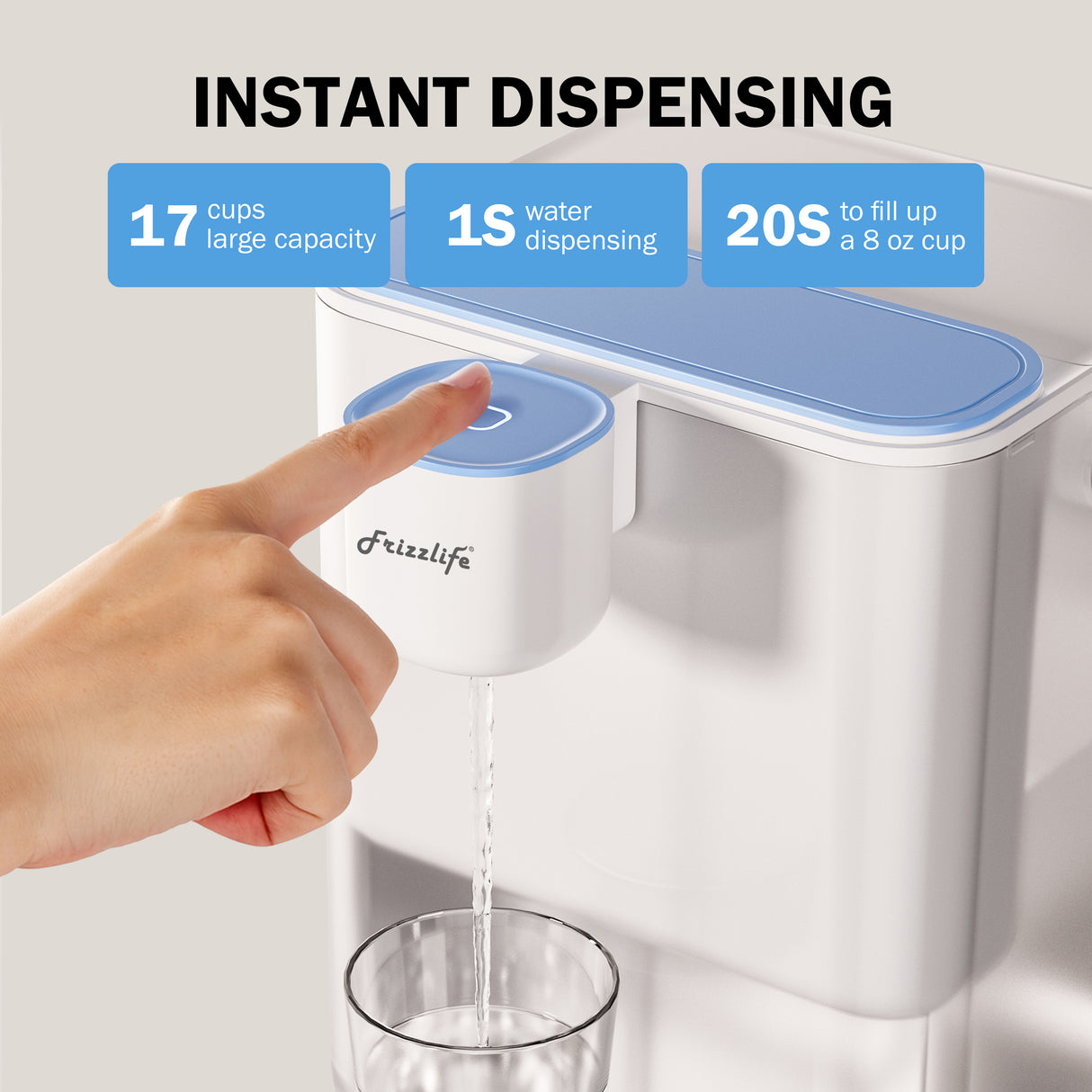 Frizzlife 8-Stage Countertop Water Filter Dispenser, MD40