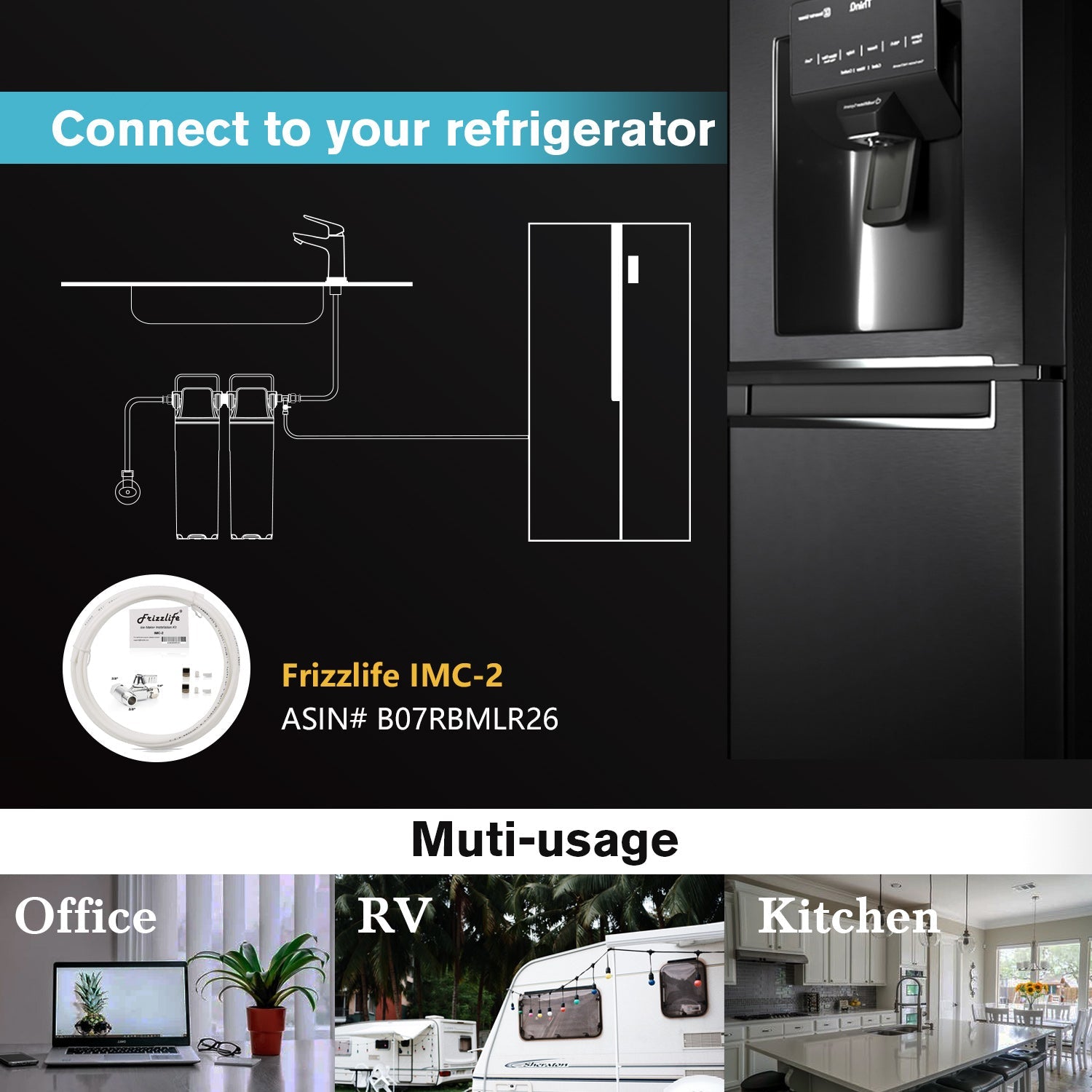 Frizzlife DW15 Under Sink Water Filter System, NSF/ANSI 53&42 Certified Elements, Direct Connect 2-Stage Water Filter