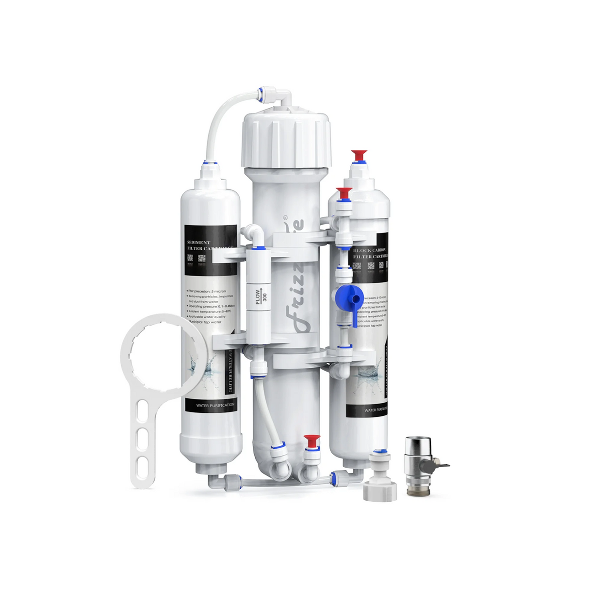 FRIZZLIFE Aquarium Reverse Osmosis System Compact RO Water Filter System, 3-Stage Tropical Fish, Discus, Marine, Compatible with 190L, 280L or 380L GPD Membrane (190L)