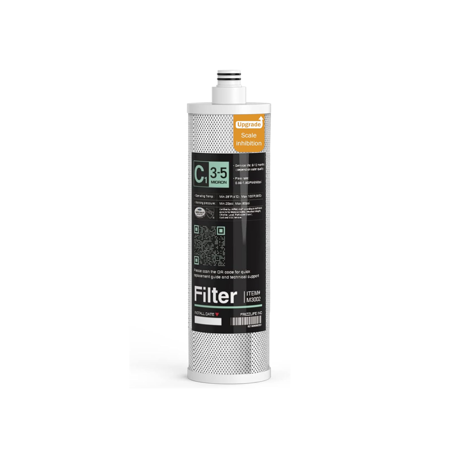 FRIZZLIFE M3002 Replacement Filter Cartridge (C1) for SK99 & SP99 Under Sink Filter System