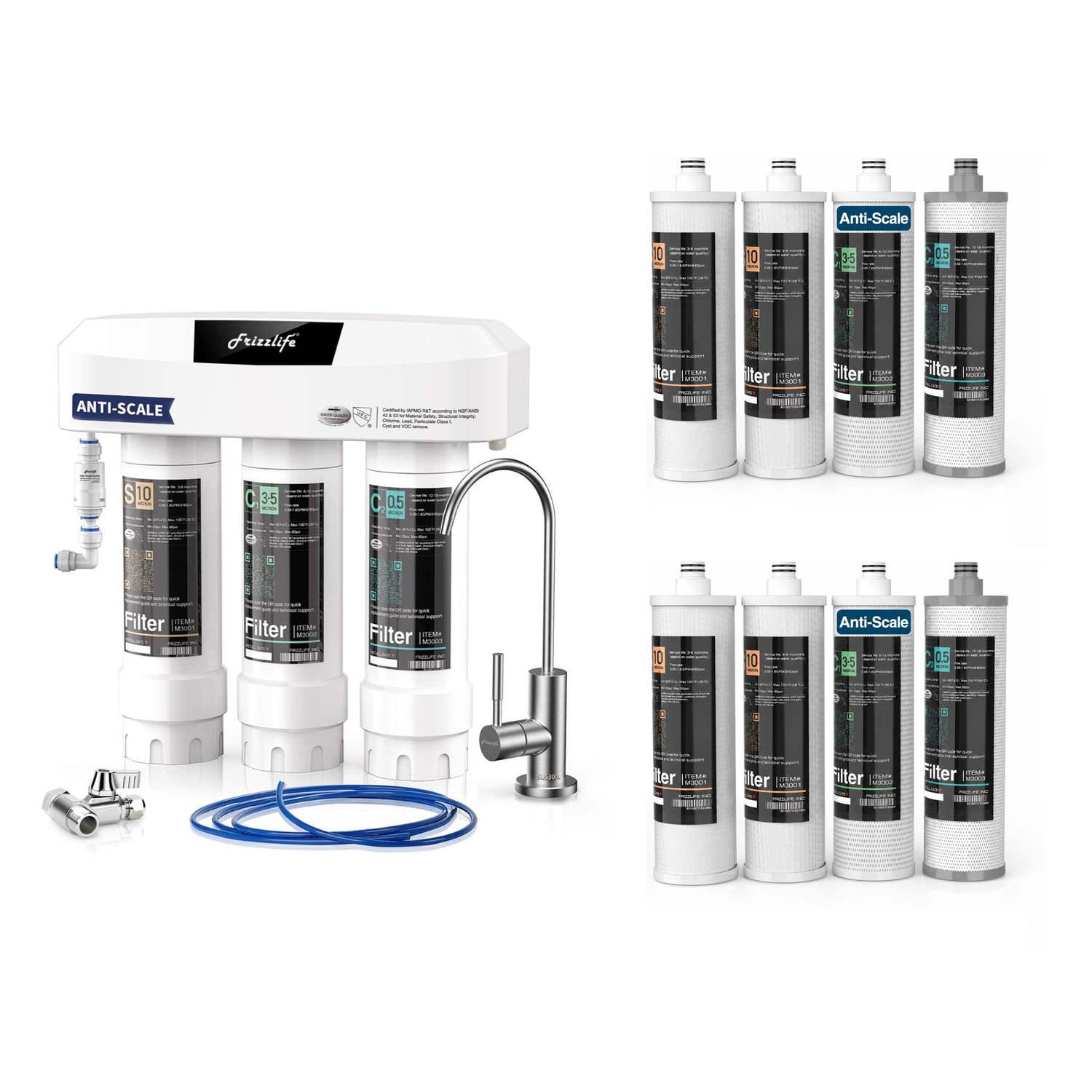 SP99-Scale Under Sink Water Filter With an Extra TWO-YEAR Replacement Filter Combo