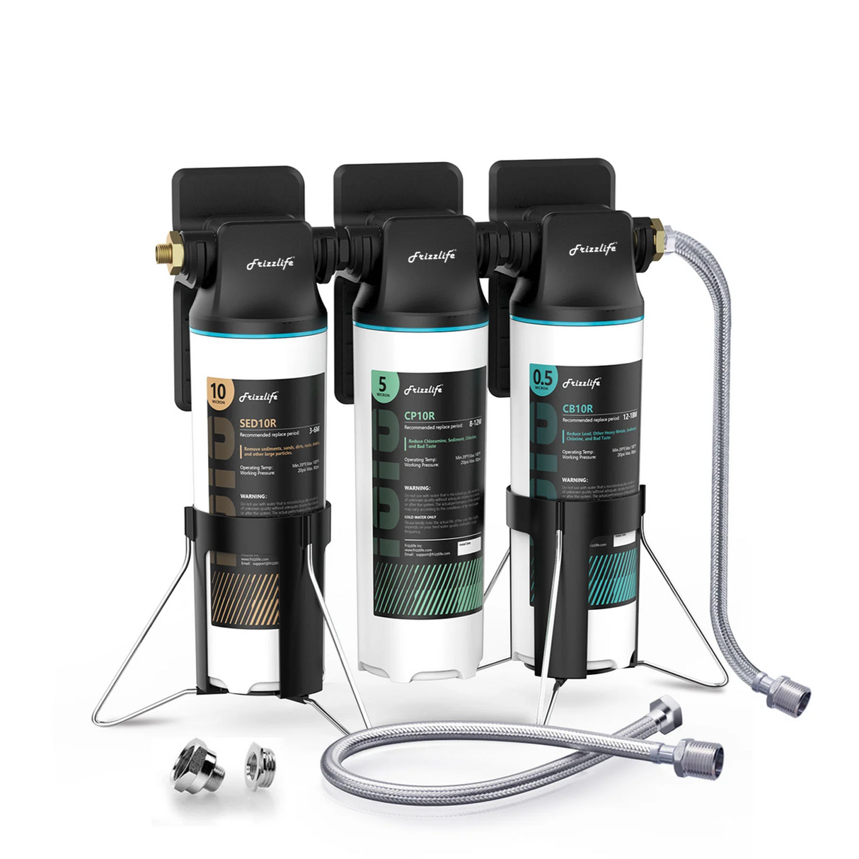 Frizzlife TW10 Under Sink Water Filter System, NSF/ANSI 53&42 Certified Elements