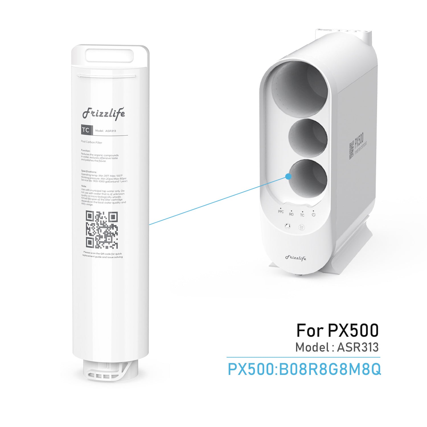 FRIZZLIFE ASR313 Replacement Filter Cartridge for PX500 (3rd Stage)