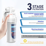 Frizzlife TD-9 Alkaline Remineralization Under Sink Inline Water Filter - Post Filter for RO Reverse Osmosis System