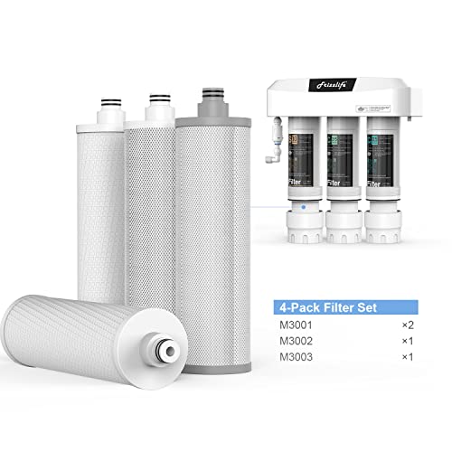 Frizzlife M3005 Replacement Filter Cartridge Set (4 Pack) For SK99 and SP99 Under Sink Water Filter System