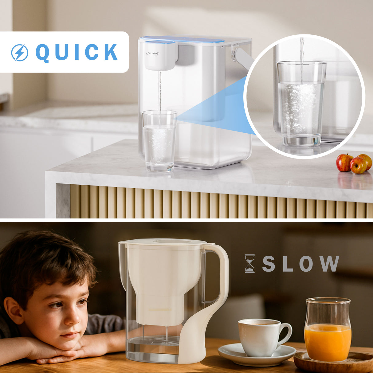 Frizzlife 8-Stage Countertop Water Filter Dispenser, MD40