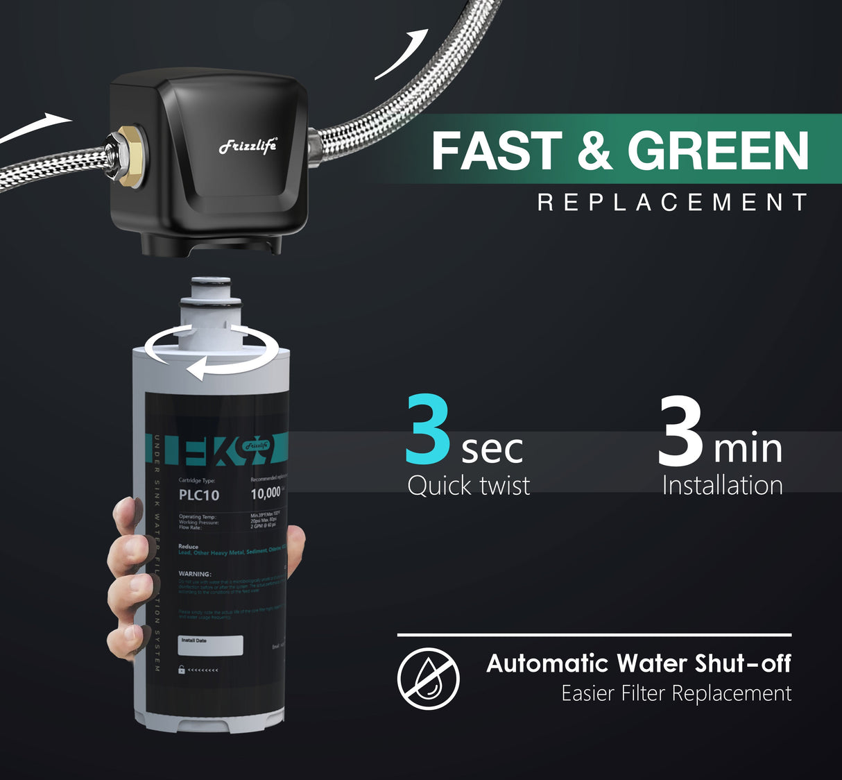【Pre Order-ETA on Apr 20】Frizzlife FK99 Direct Connect Under Sink Water Filter System
