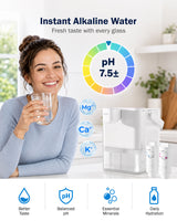 Frizzlife MD40 Alkaline Instant Electric Water Filter Jug with 2 Filters | 6-Month Filters (1514 Litres), 4.2L Countertop Water Filter System, NSF/ANSI 53/42/372, Reduces Chlorine, Lead,PFAS/PFOA/PFOS