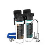 Frizzlife DW10F/DW15F Under Sink Water Filter System with Brushed Nickel Faucet, NSF/ANSI 53&42 Certified Elements