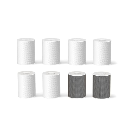 FF1080 Faucet Extender 8pcs Replacement Cartridge 2pcs Carbon Fiber 6pcs PP Cotton Filter