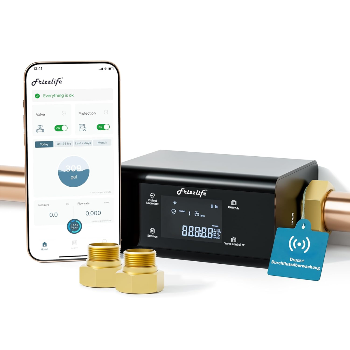 Frizzlife LP365-P Smart Water Monitor and Automatic Shutoff