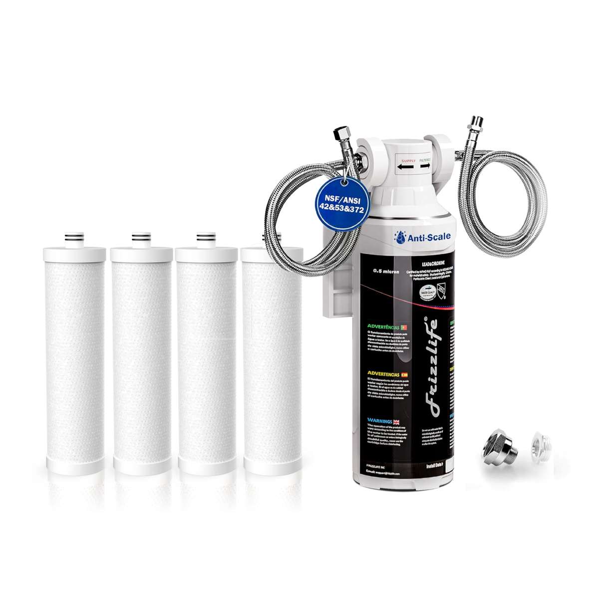 MK99 Scale Under Sink Water Filter Extra TWO YEAR Filter Cartridge Combo
