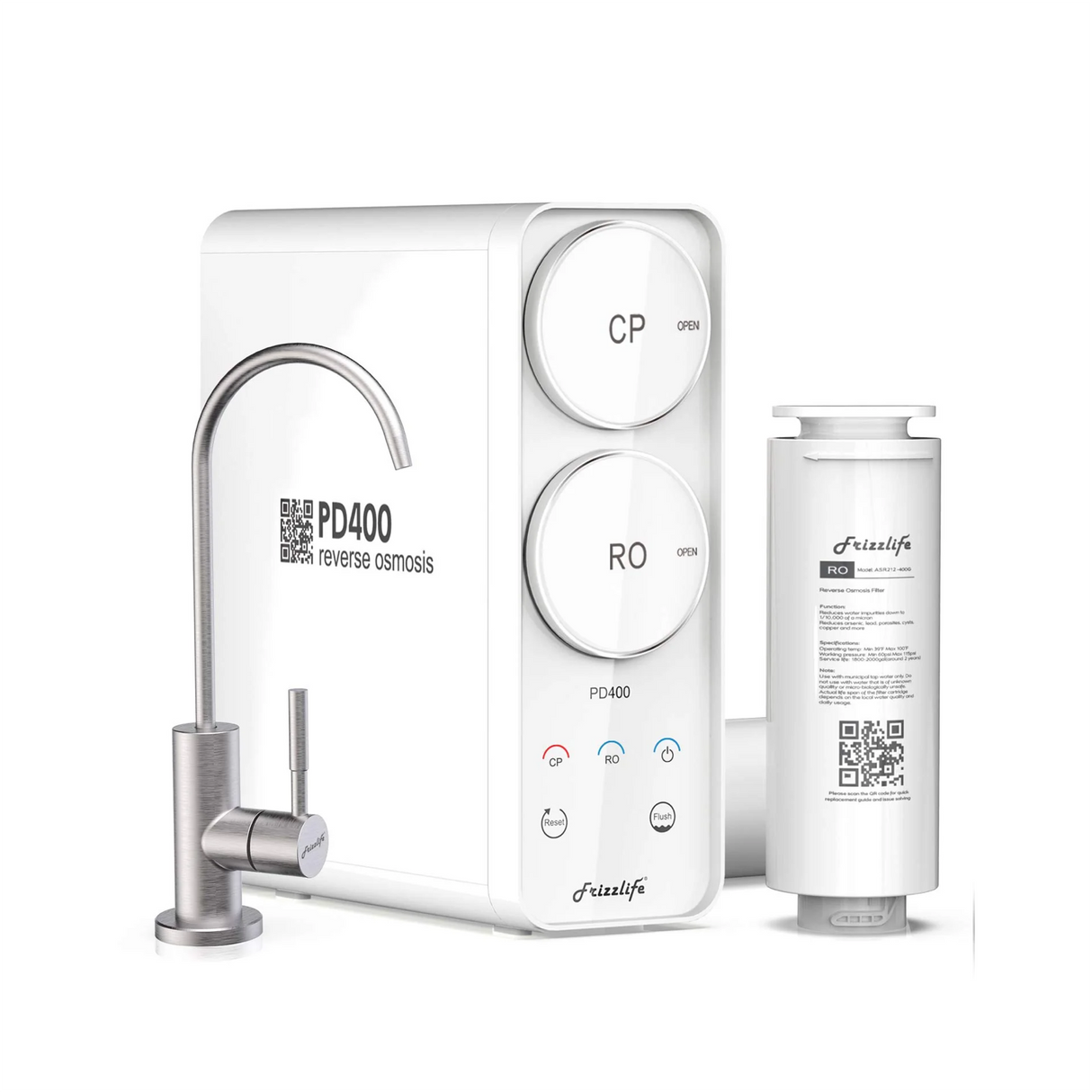 Frizzlife 400 GPD Tankless Reverse Osmosis Water System, PD400