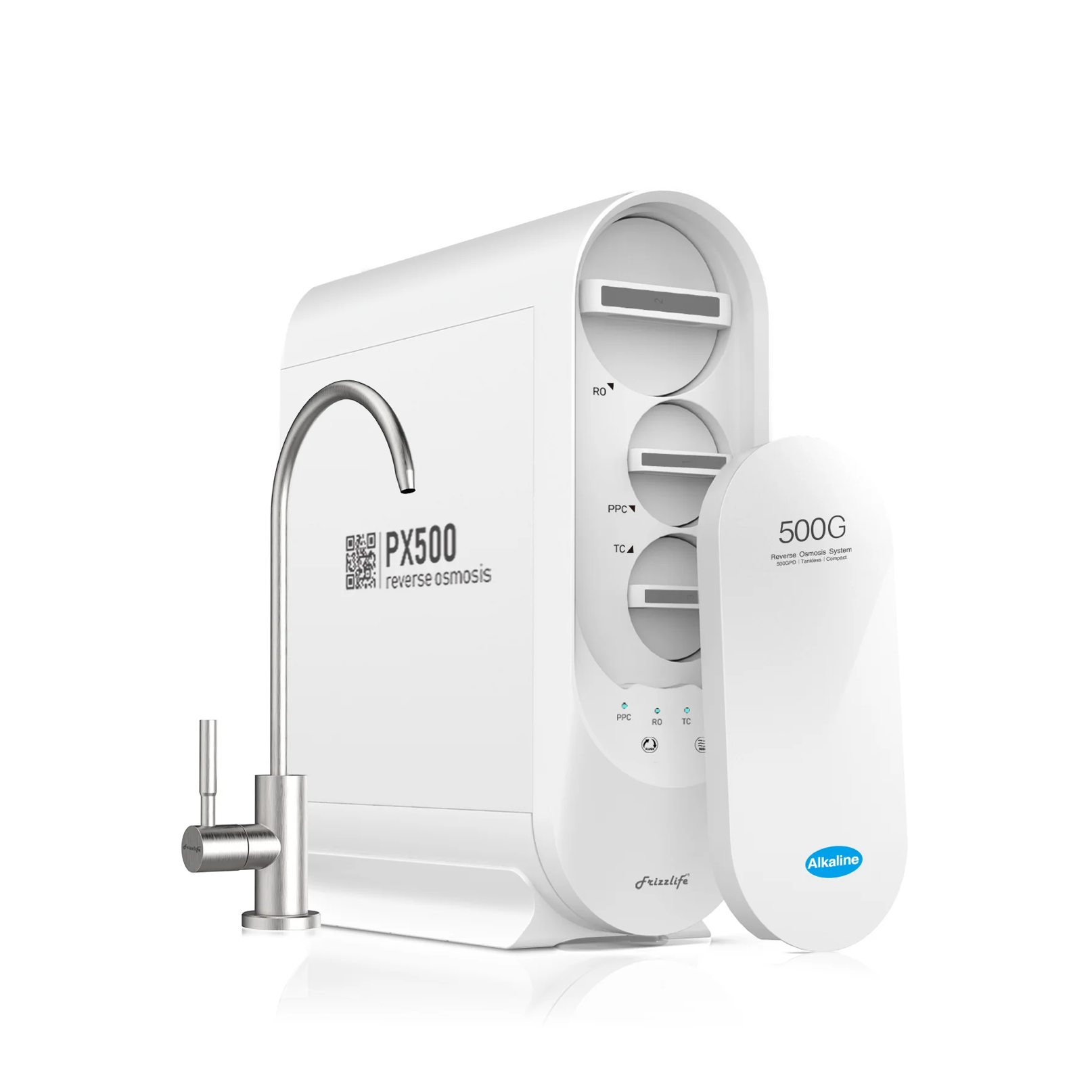 500 GPD Tankless Reverse Osmosis Water System Alkaline & Remineralization PX500