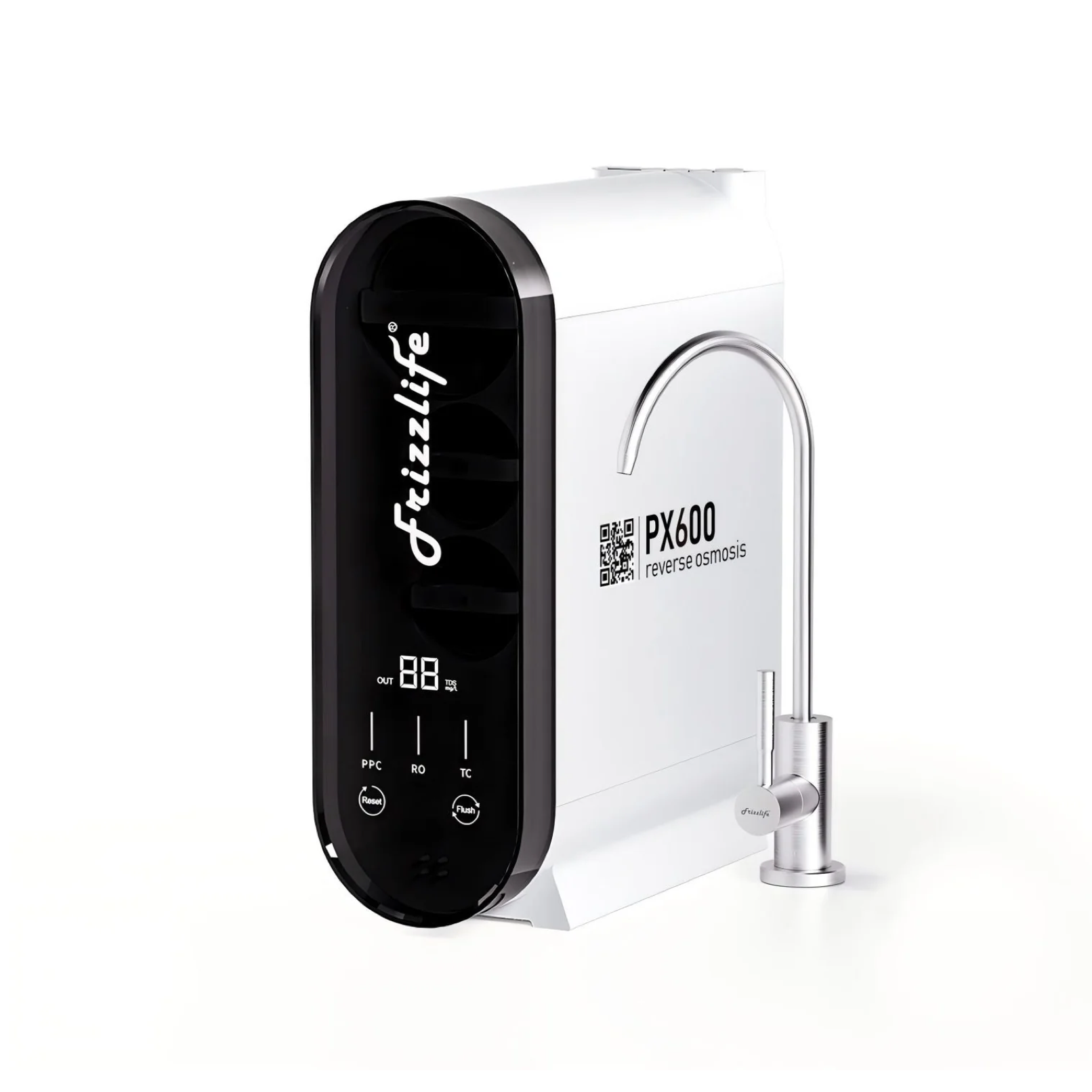 Reverse Osmosis Water Filtration System 600 GPD Fast Flow Under Sink RO Water Filter Tankless Reduces TDS 8 Stage 1.5 1 Pure to Drain Compact PX600