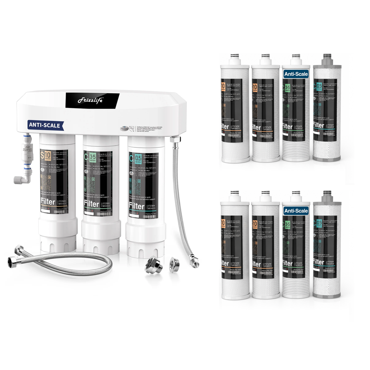 SK99 Scale Under Sink Water Filter Extra Two Year Replacement Filters Combo