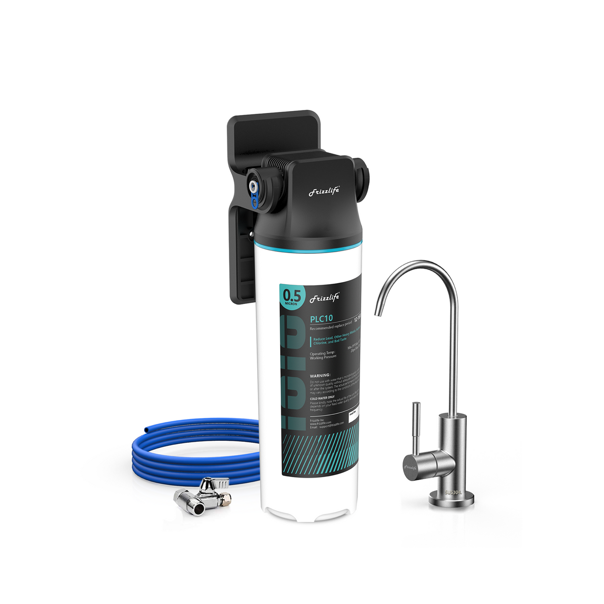 Frizzlife SW10F Direct Connect Under Sink Water Filter System, Reduces 99.99% Lead, Chlorine, Bad Taste & Odor