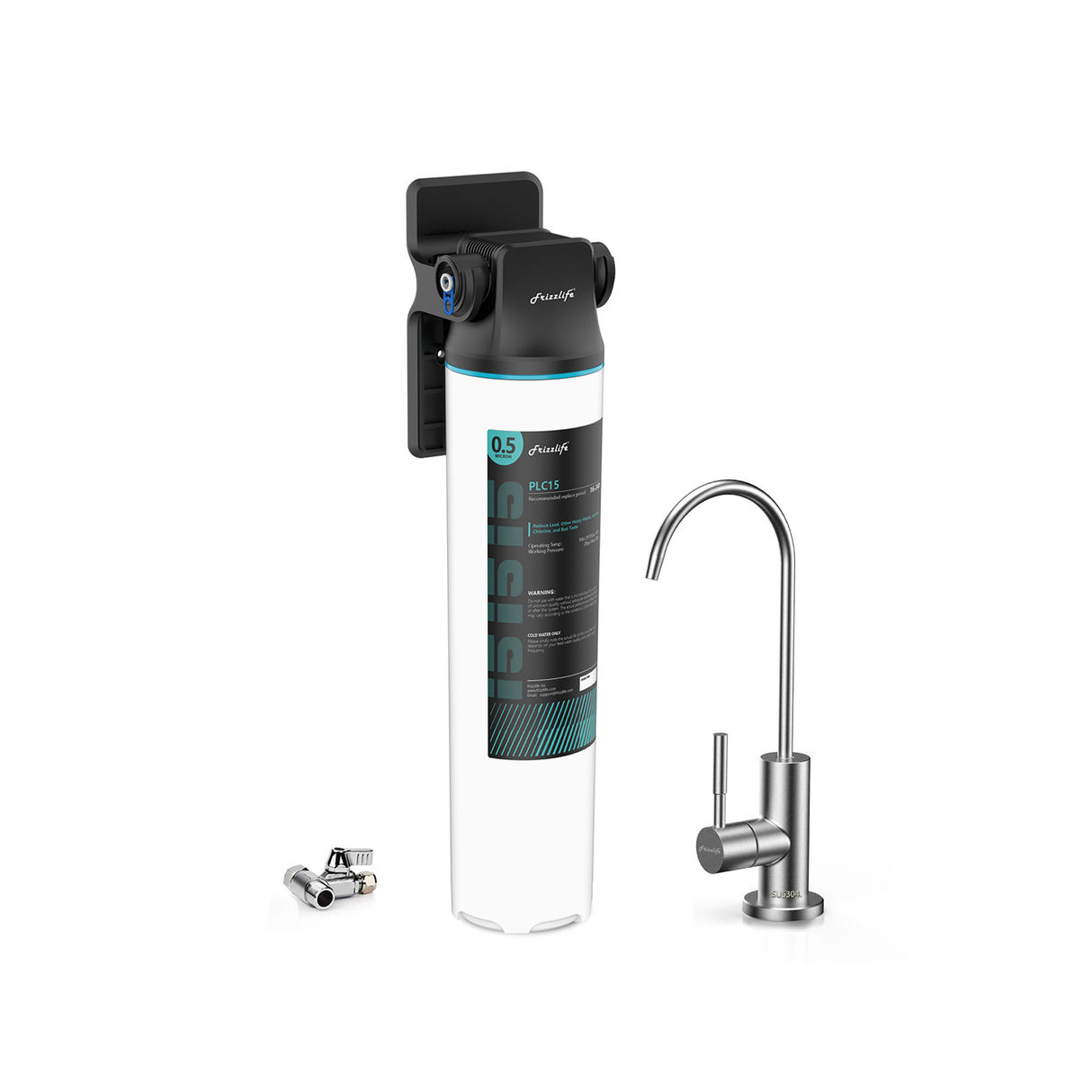 Frizzlife SW15F Direct Connect Under Sink Water Filter System, Reduces 99.99% Lead, Chlorine, Bad Taste & Odor