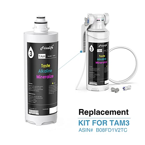 Frizzlife TAM3-HF Replacement Filter Cartridge Kit For TAM3 Filter, With FZ-4 Filter Cartridge & Filter Housing