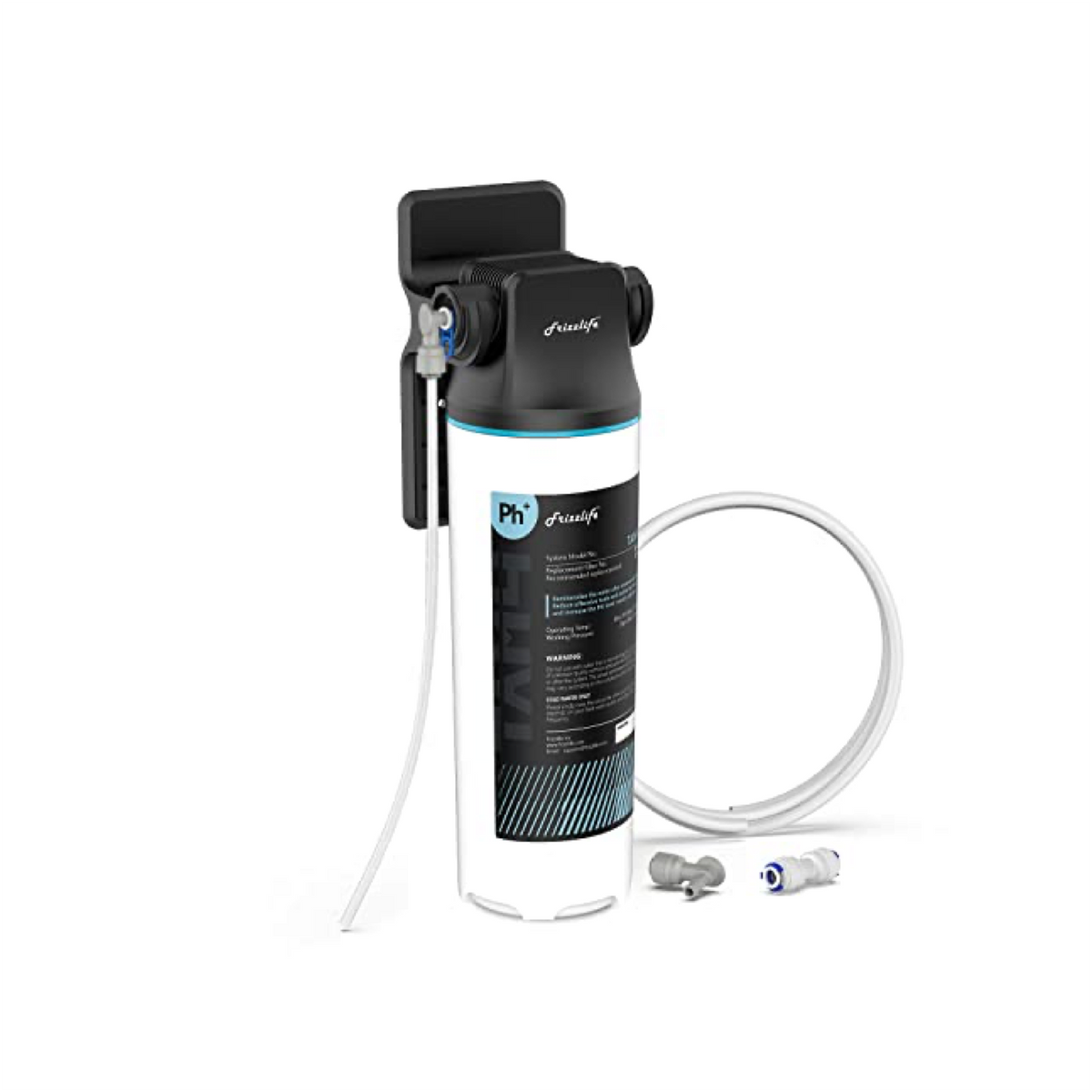 TAM4 Under Sink Inline Water Filter Alkaline PH+ Remineralization NSF ANSI 42 Certified Adjust Taste & PH Restore Essential Minerals 1 4" Pipe Fits Reverse Osmosis Systems