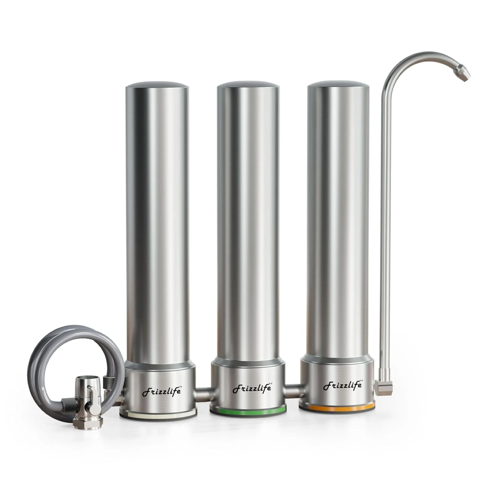 TS99 S Countertop Water Filter System 9 Stage Stainless Steel Faucet Water Filtration 0.5 Micron NSF Certified Elements Reduces 99.99% Lead Chlorine Heavy Metals Scale Limes